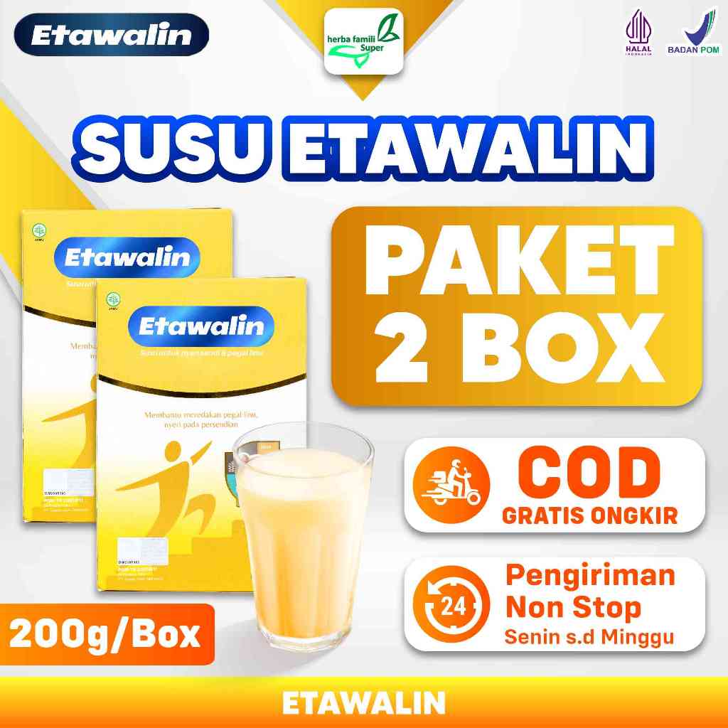 

2 Box ETAWALIN Susu Kambing ETAWA Halal & BPOM Perkuat Tulang 100% Original