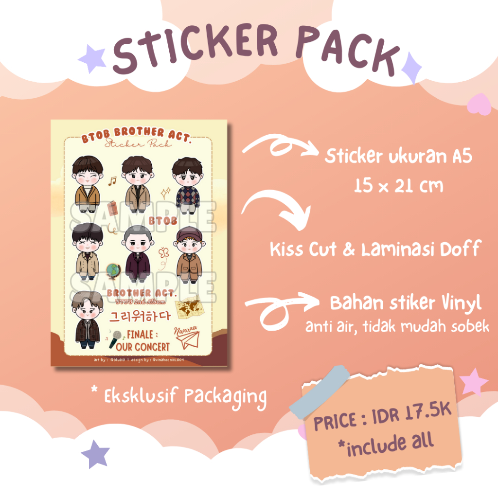 

Sticker Pack BTOB Chibi Brother Act Themed A5 Sticker Vinyl BTOB Eunkwang Minhyuk Changsub Hyunsik Peniel Ilhoon Sungjae Stiker Kiss Cut