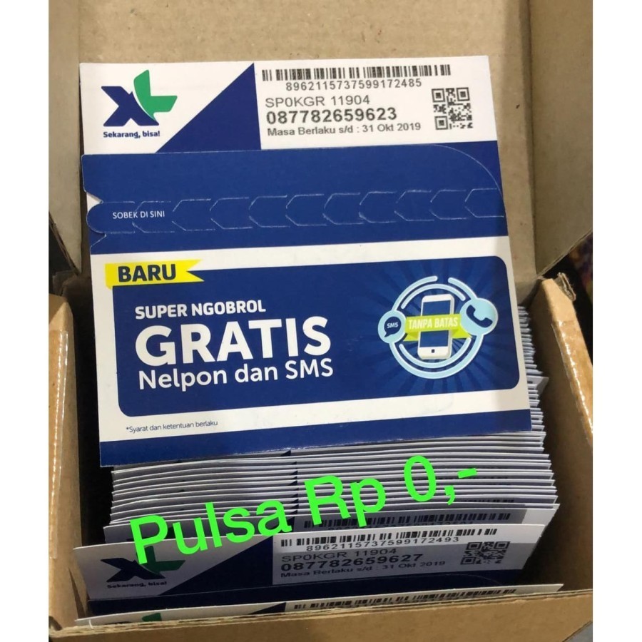 kartu perdana XL tanpa pulsa tanpa kuota
