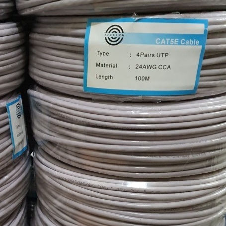 Paling Disukai Kabel Lan UTP 1 meter Cat5e Kabel Lan Spectra Grey Original Poe Support