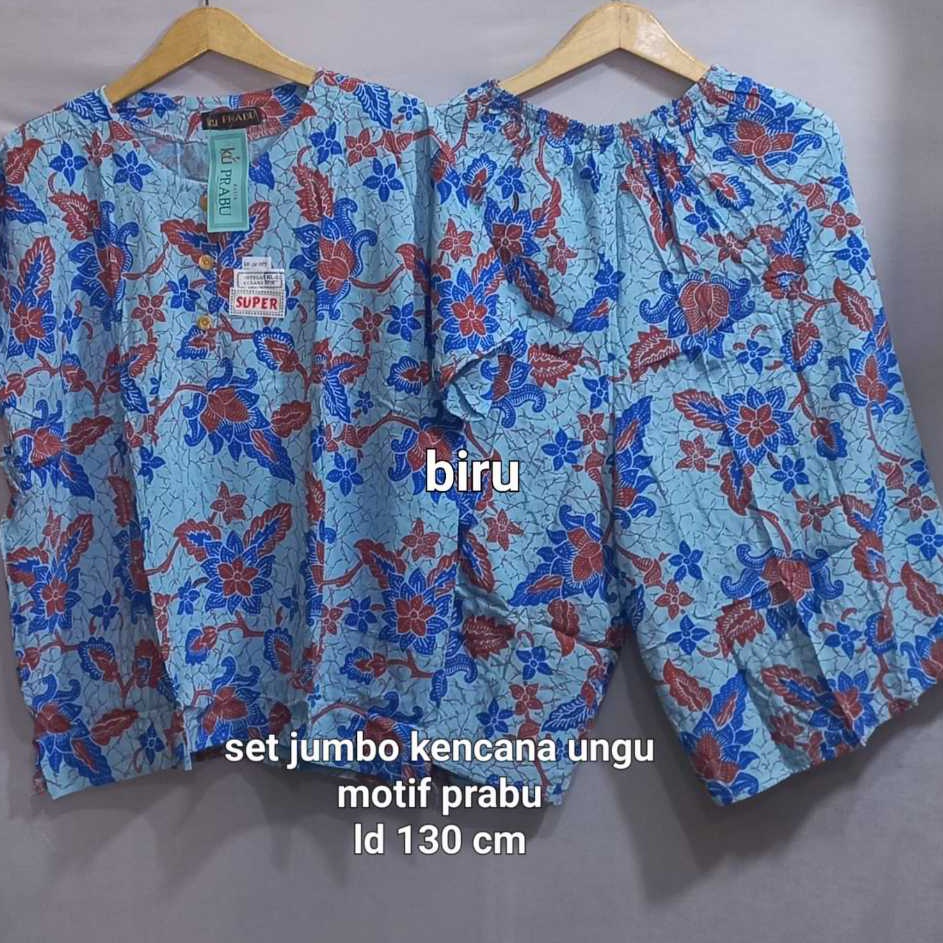 HOT Setelan baju  celana kulot jumbo kencana ungu label hitam terbaru