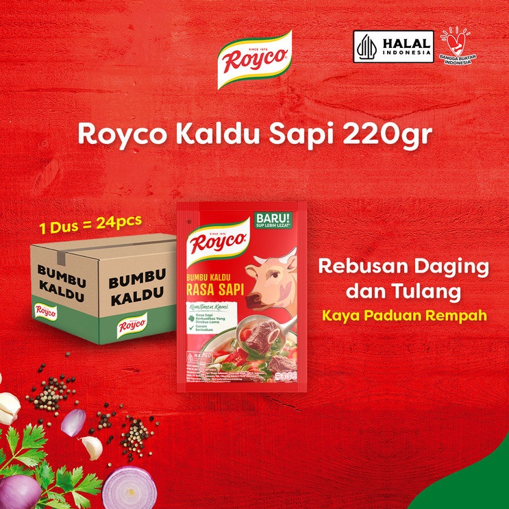 

Terlaris Royco Bumbu Kaldu Penyedap Rasa Sapi Beryodium 22g Isi 24