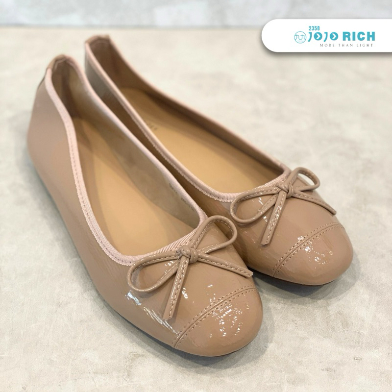 JR CARINA Sepatu Wanita Flatshoes Flat Shoes Loafers Pita Kerja Kantor Warna Cream Krem Import