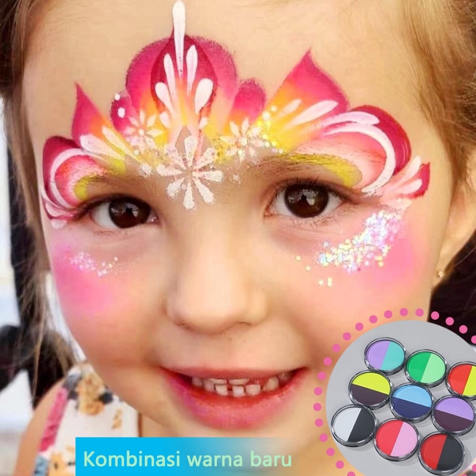 

Ready Stok Cat Wajah Kombinasinya warna Water Activated SFX Makeup Palette Safe Non Toxic Body Painting Practice board for facepainting