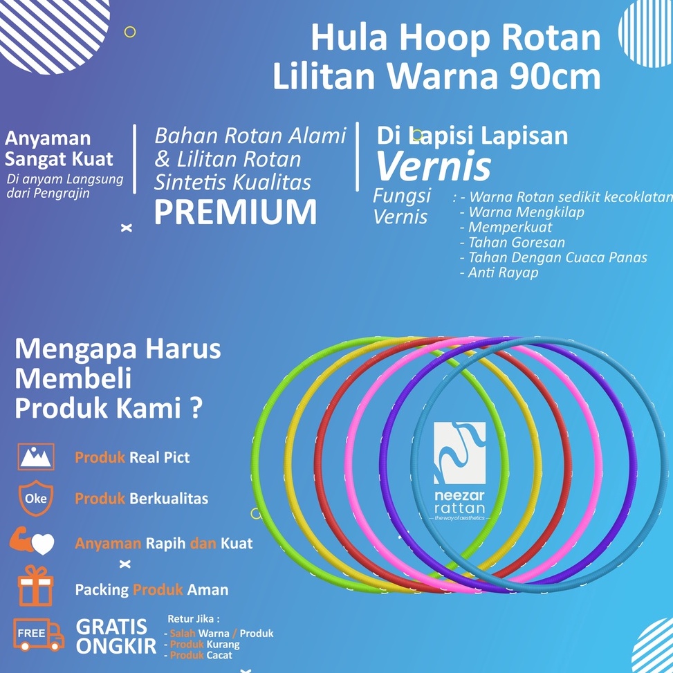 Menarik Hulahop  Hula Hoop Rotan Warna