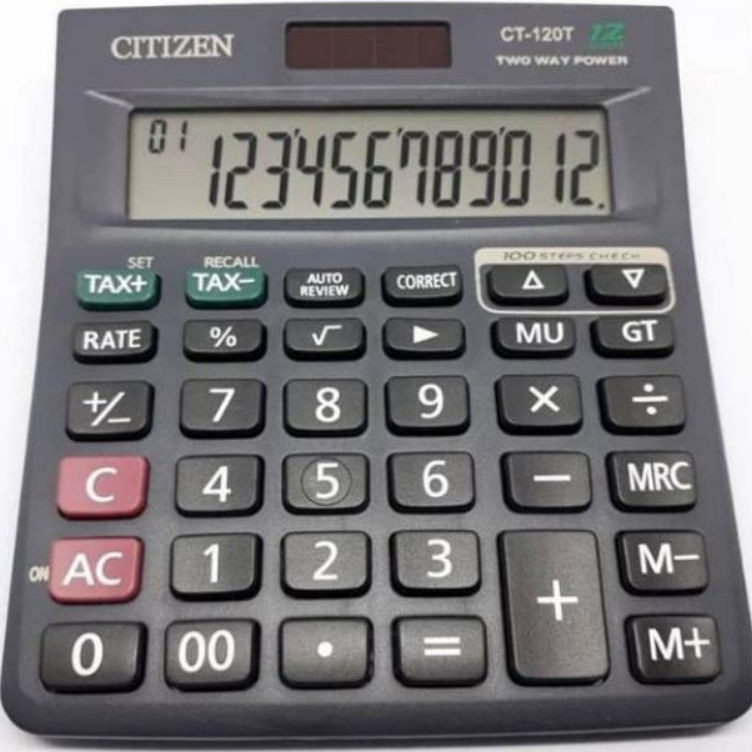 

TERBARU Kalkulator Dagang Ukuran Besar Citizen CT12T 12 Digit 112 STEP pencetan angka nya Empuk