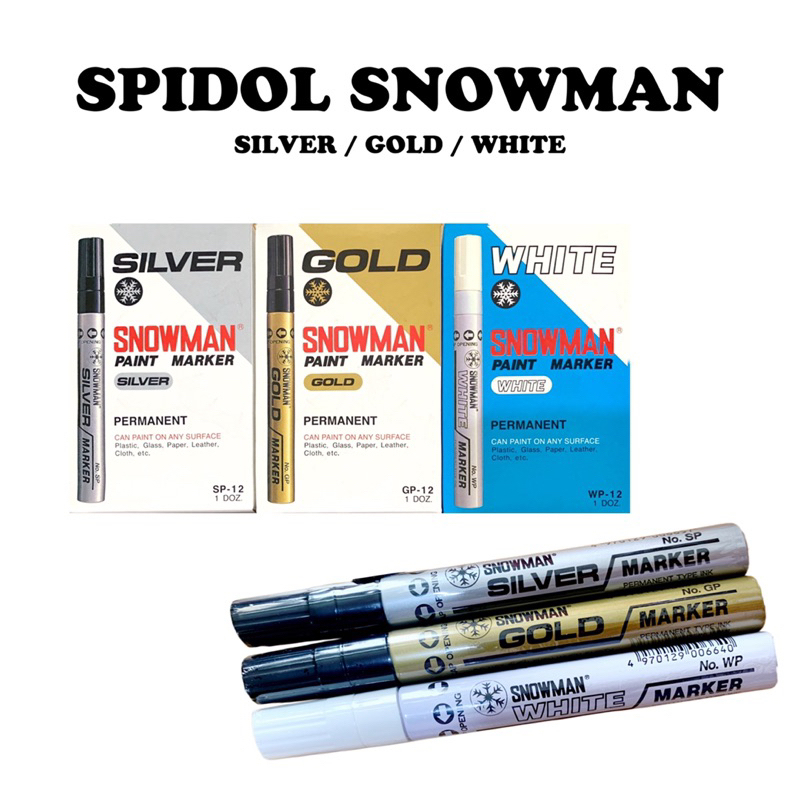 

SNOWMAN SPIDOL PAINT MARKER PERMANENT 1 BOX ISI 12PCS