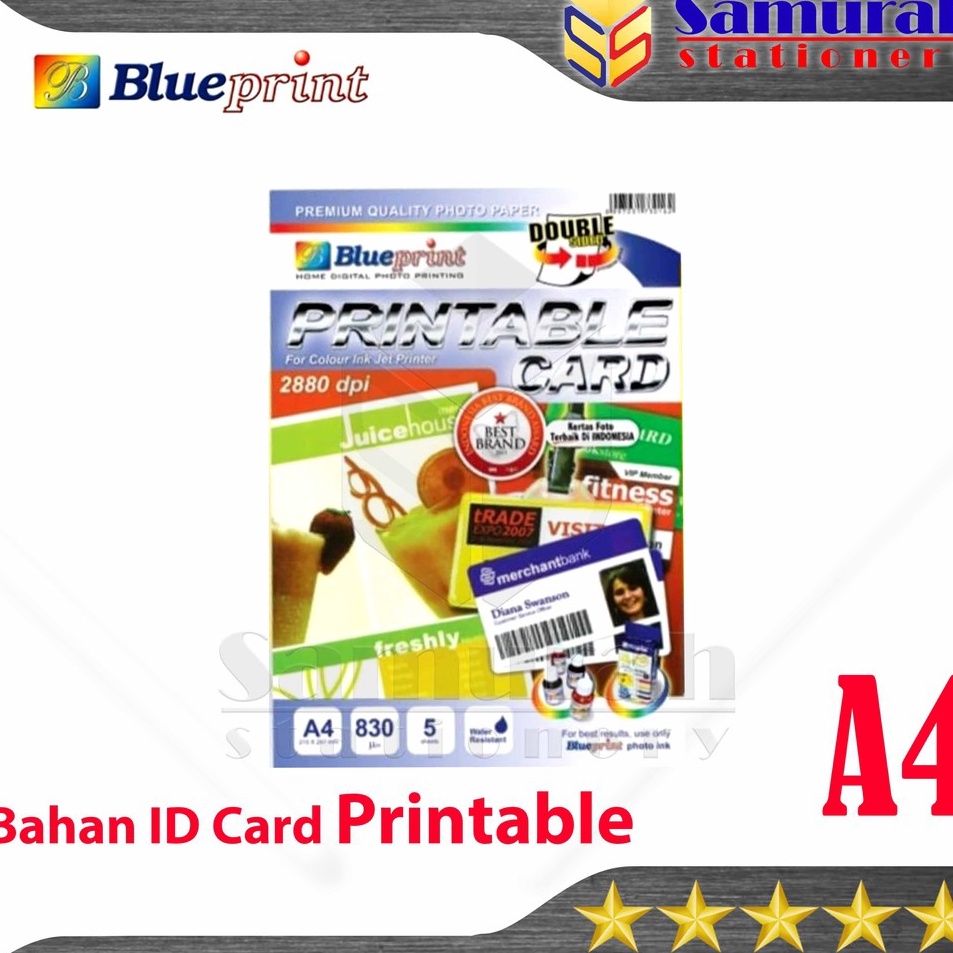 

Terkini Bahan ID Card Blueprint Ukuran A4 83 Um Printable Card BP GPA421