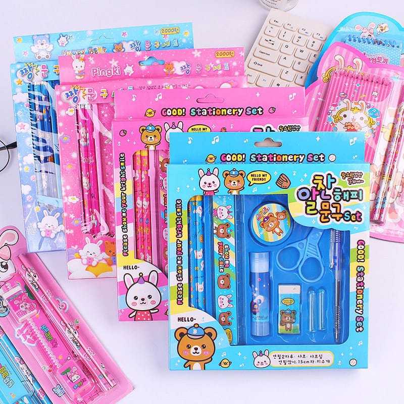 

Alat tulis set 9in1 / alat tulis karakter / set alat tulis anak / stationery set / paket alat tulis lengkap