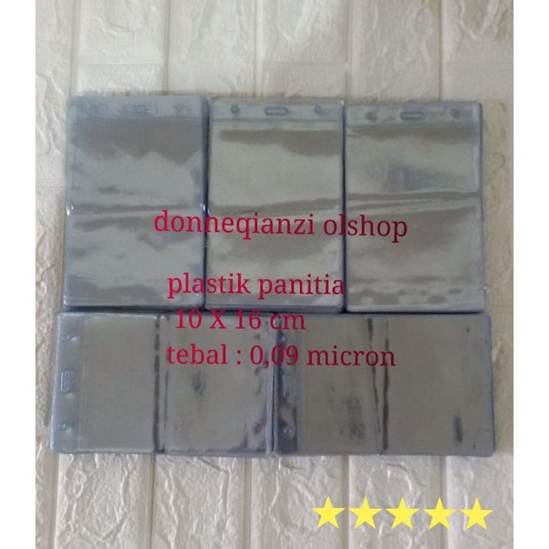 

plastik panitia plastik nametag ukuran 1 X 16cm 1pak isi 1pcs