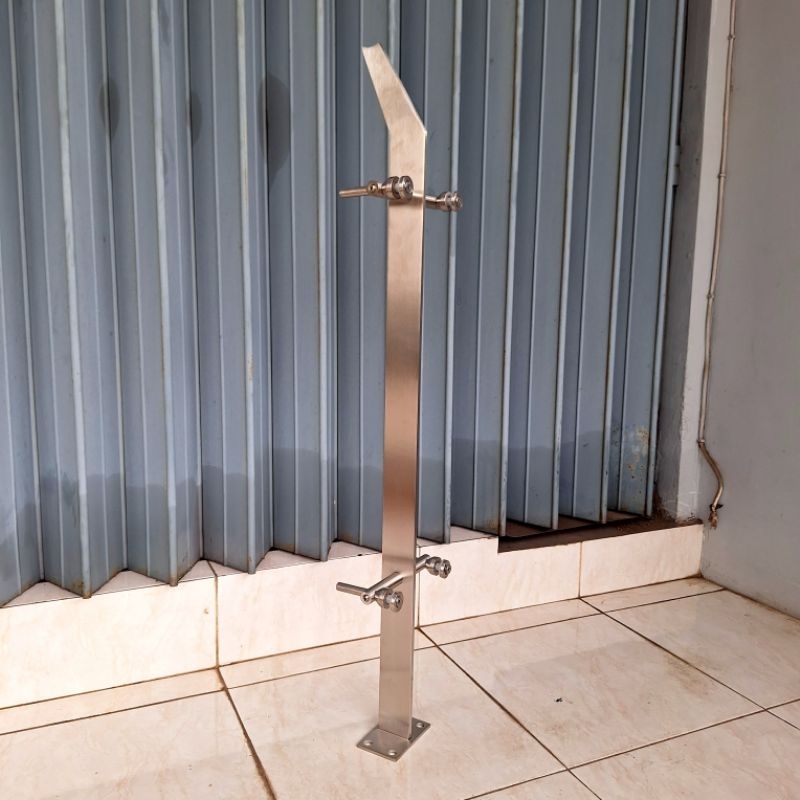 RAILING STAINLESS BALKON KACA SUS 304 / TIANG PLAT STRIP STAINLESS STELL SUS 304 / RAILING BALKON ME