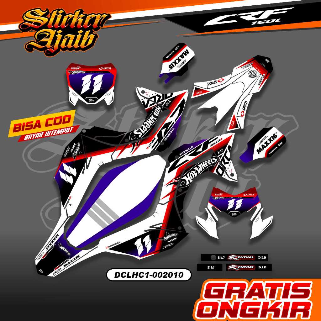 Sticker Crf Decal Honda Crf 150L Decal Crf Full Body Dekal Crf Supermoto Racing Enduro 2018 2019 202
