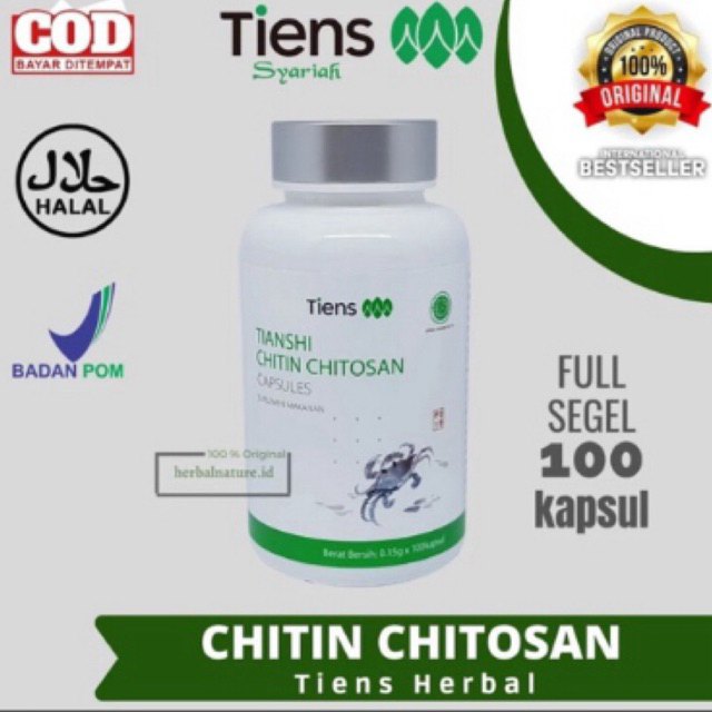chitin chitosan obat detox pelangsing herbal isi 100 kapsul produk TIENS