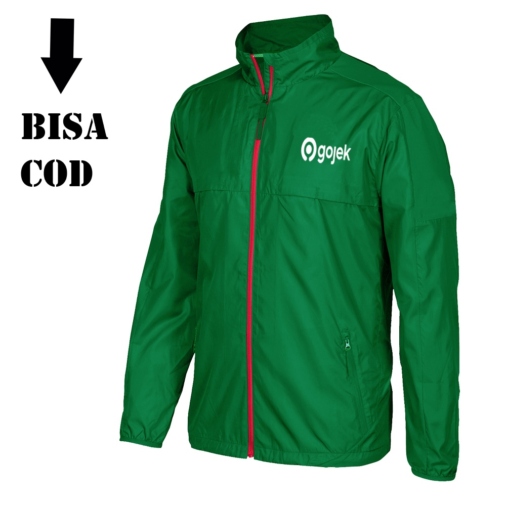 Jaket Windbreaker Gojek Pria /Jaket taslan Gojek Terbaru jaket parasut zipper gojek gofood pria cust