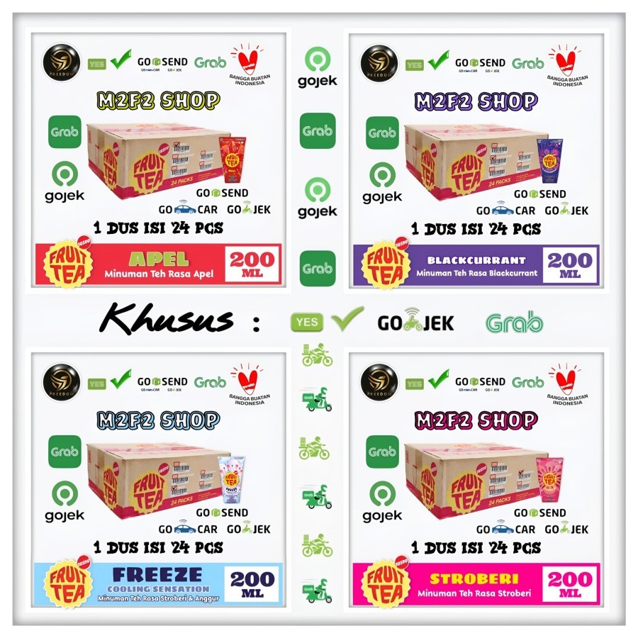 

Fruit Tea Genggam Semua Rasa - 200 ml Kemasan Karton (Khusus Bluebird Gojek/Grab)