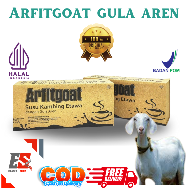 

Arfitgoat Platinum Susu Kambing Etawa Plus Gula Aren Rendah Kalori isi 10 Sachet Halal Original Bpom