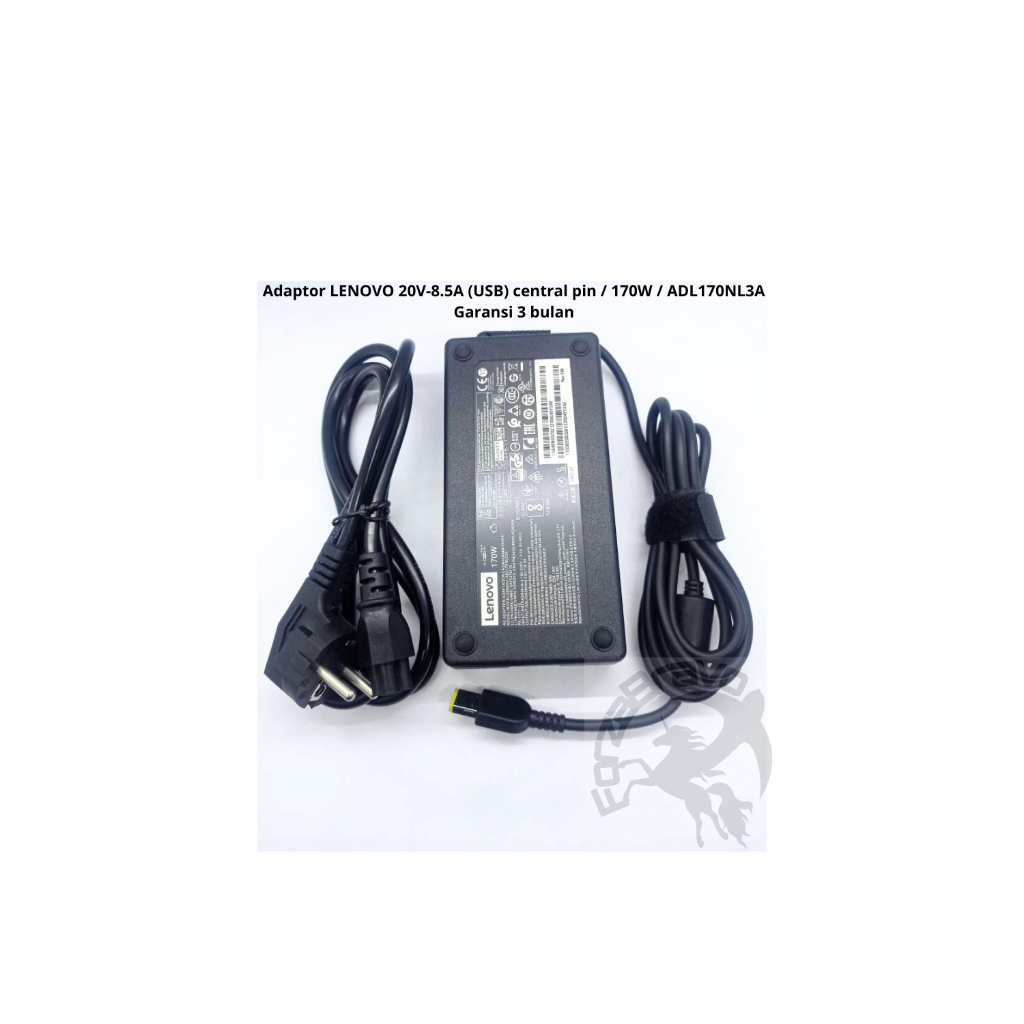 Adaptor Laptop 20V 8.5A (USB) central pin (170 Watt) fit Y50-70 T440p P50 P51 Garansi 3 bulan