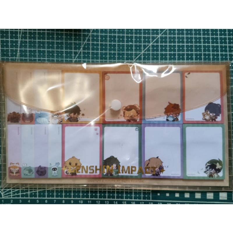 

genshin impact official merch set buku catatan seri karakter chibi memo pad sticky note set zhongli childe venti klee Xiao Thoma fischle lucu