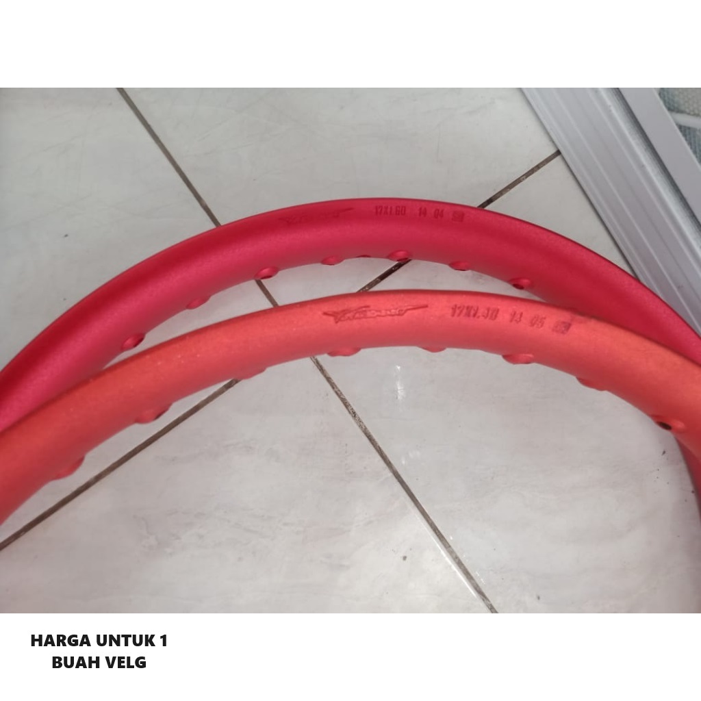 VELG motor jari Rossi RING 17 x140 x160 merah depan belakang alumunium