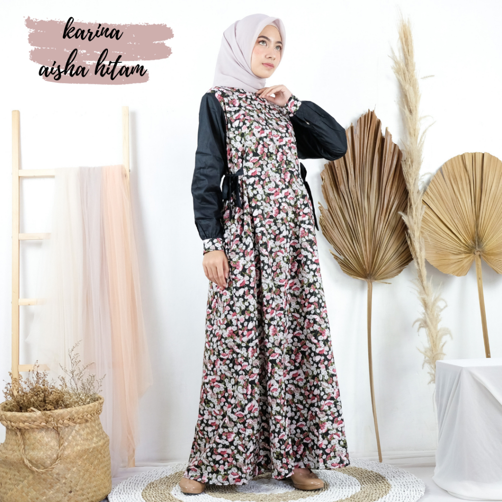 Baju Gamis Katun Jepang Original Model Karina Size L Ld 98cm