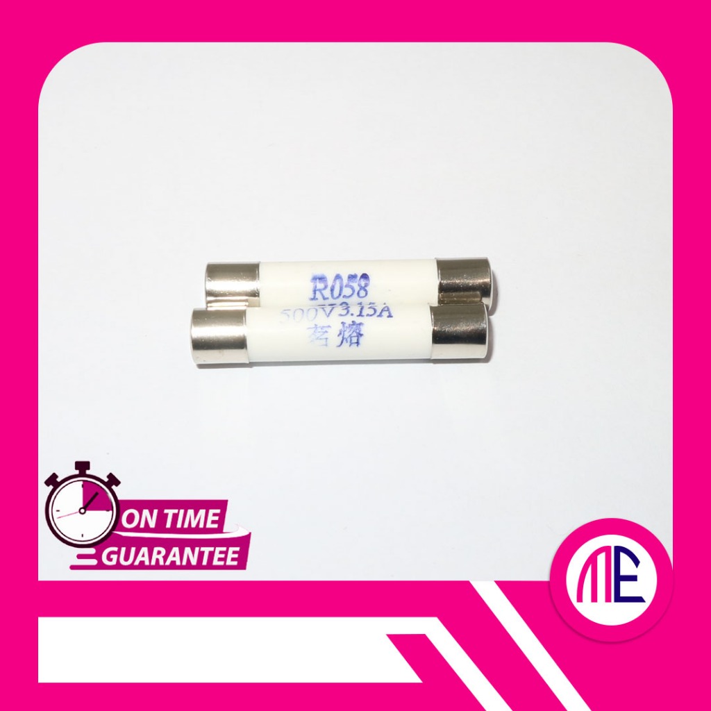 R058 500V 3.15A FUSE CERAMICS (L= 3.1 cm W= 0.6 cm)