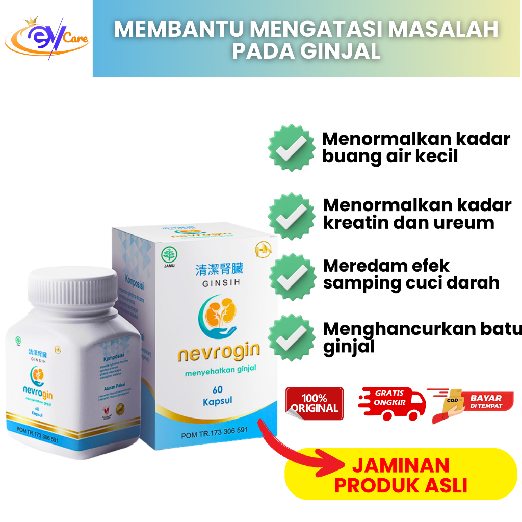 GINSIH NEVROGIN Obat Herbal Batu Ginjal Menormalkan Kadar Kreatin ISK