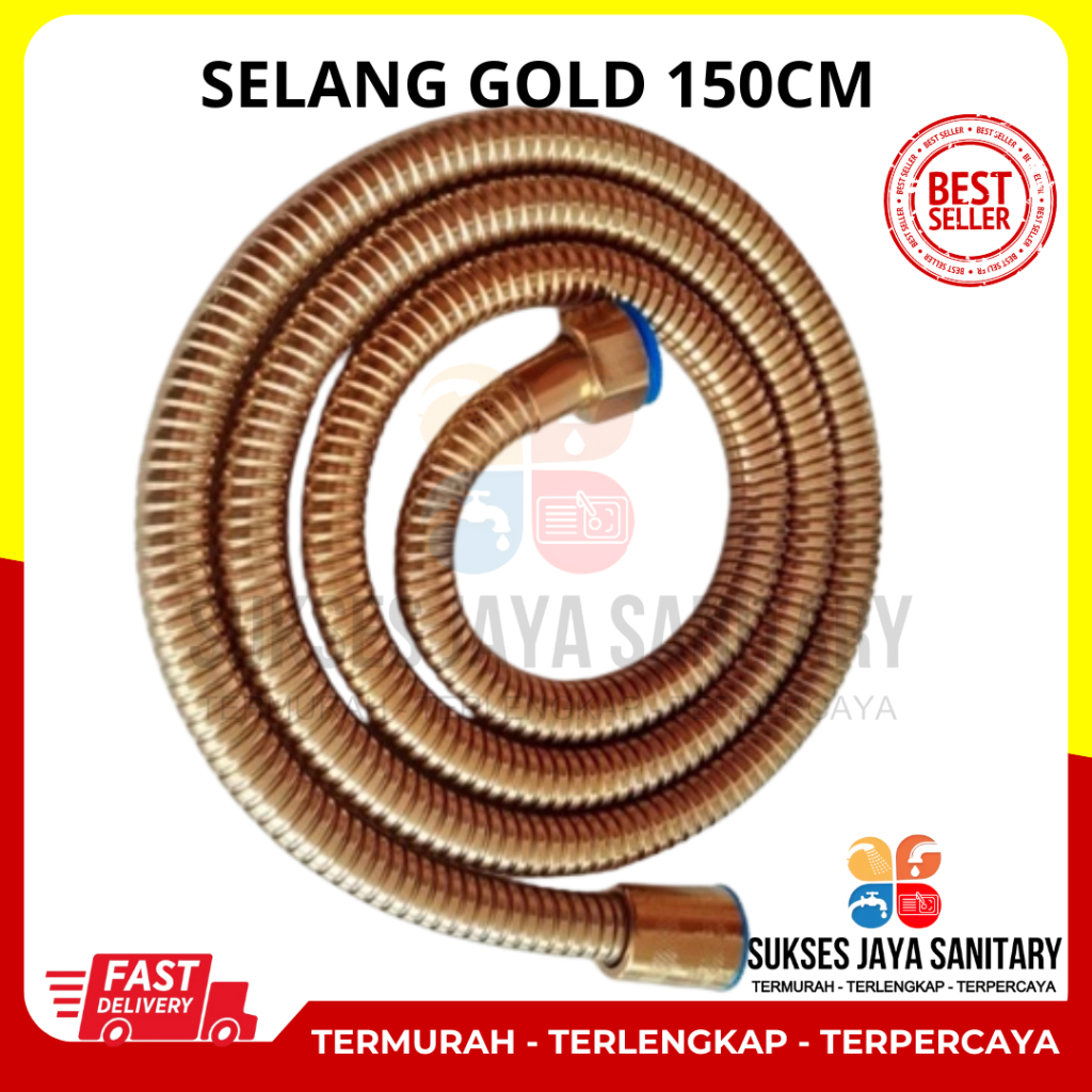 selang gold 150 cm sambungan shower