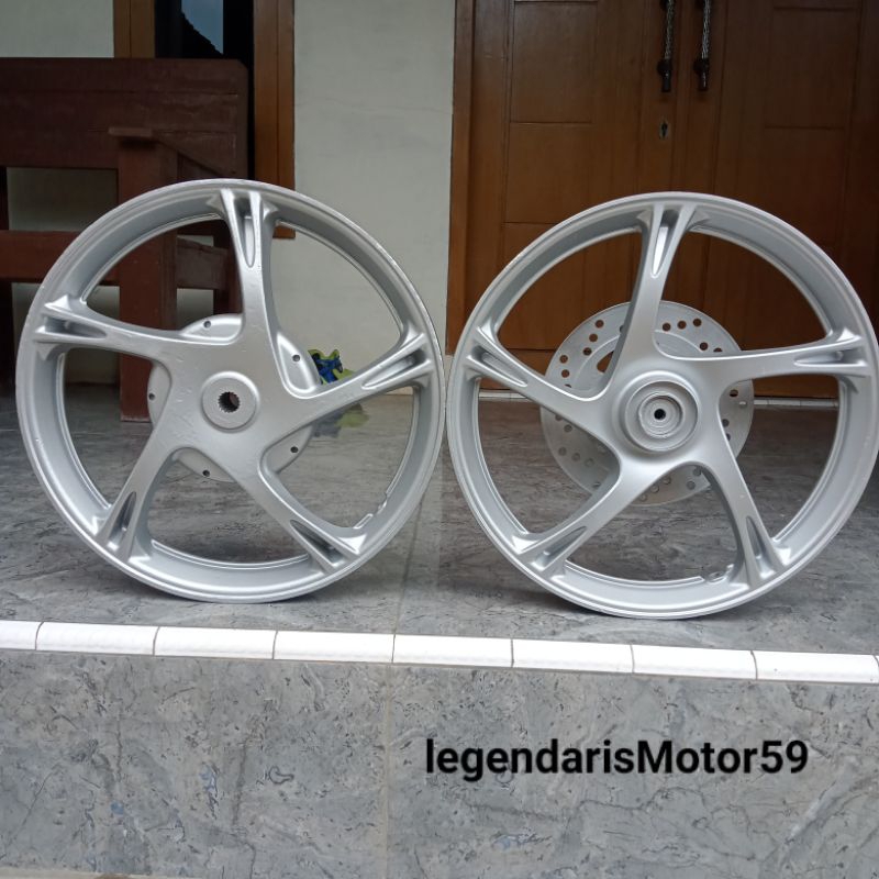 velg pelk depan belakang silver Mio sporty Mio smile original