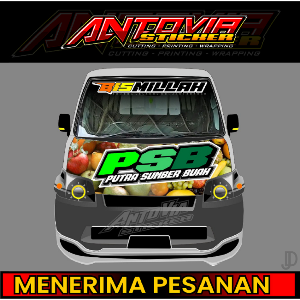 Stiker Decal Kabin + Cutting Kaca Depan Grand Max Desain PSB + Bisa Request Desain Bebas