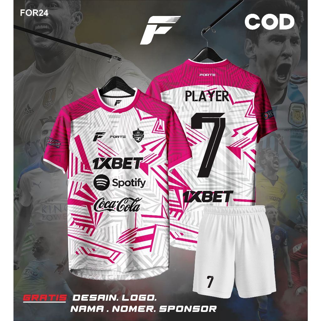 JERSEY FUTSAL PINK FULLPRINTING CUSTOM NAMA + NOMER PUNGGUNG TERBARU BOLA KEREN 2024