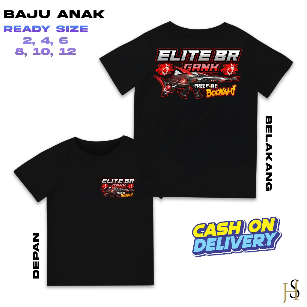 Hosin Shop - Baju FF - Baju Free Fire - Elite CEES BR Scar Megalodon  - Versi Scar Megalodon - Baju 