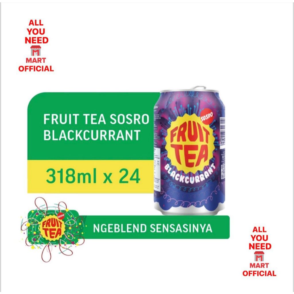 

FRUIT TEA SOSRO CAN/KALENG 318ML ISI 24PCS/DUS EXP APRIL 2025
