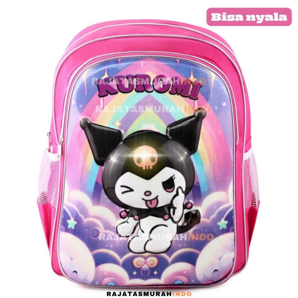 RTM - BISA NYALA Tas Ransel Anak Perempuan Karakter KUROMI BOBA - RANSEL BOBA LED  RANSEL KUROMI - T