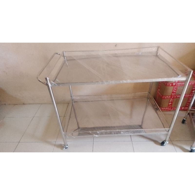 Trolley instrument 2 susun stainless steel