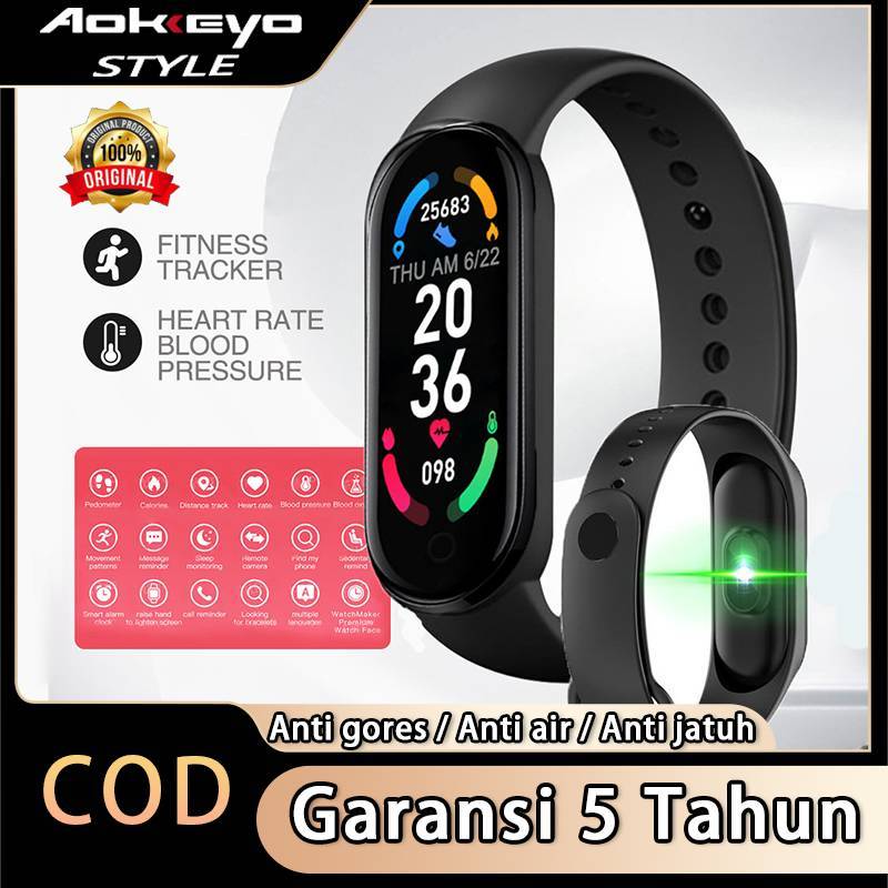 AOKEYO Smartwatch Bluetooth Smartband Fitness Tracker Colour Display HeartRate Waterproof Jam Tangan Pria Wanita Digital-1