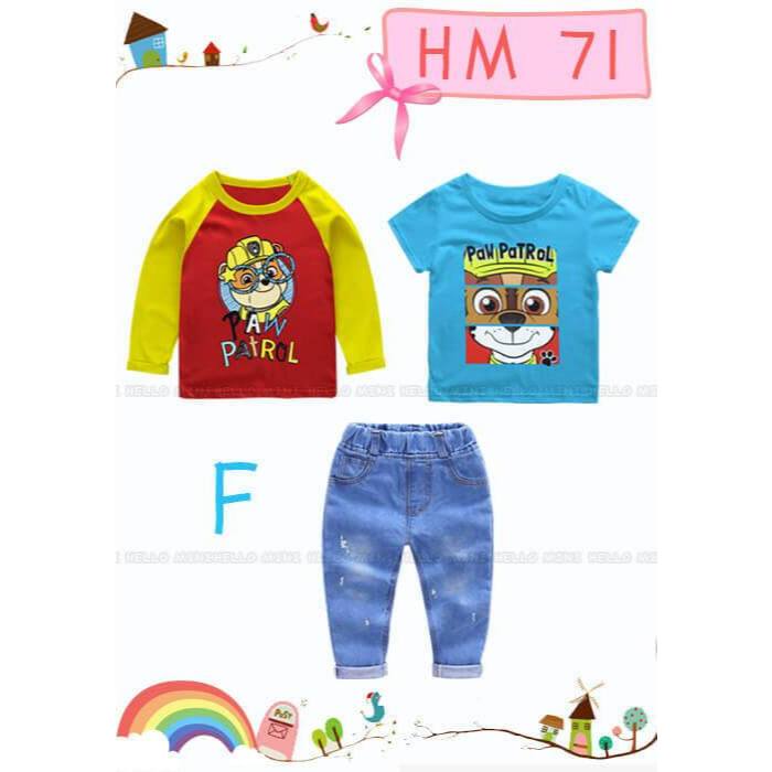 SALE 30% - Setelan Anak Laki-Laki Hello Mini (HM) 71 F Paw Patrol (MINUS SEDIKIT KOTOR DI BAJU)
