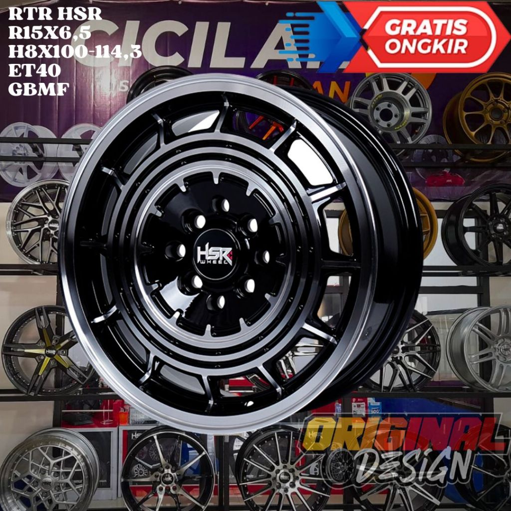 Velg Mobil Ring 15 MURAH HSR RTR R15 LEBAR 6,5 LOBANG BAUT 4 ET40 GBMF