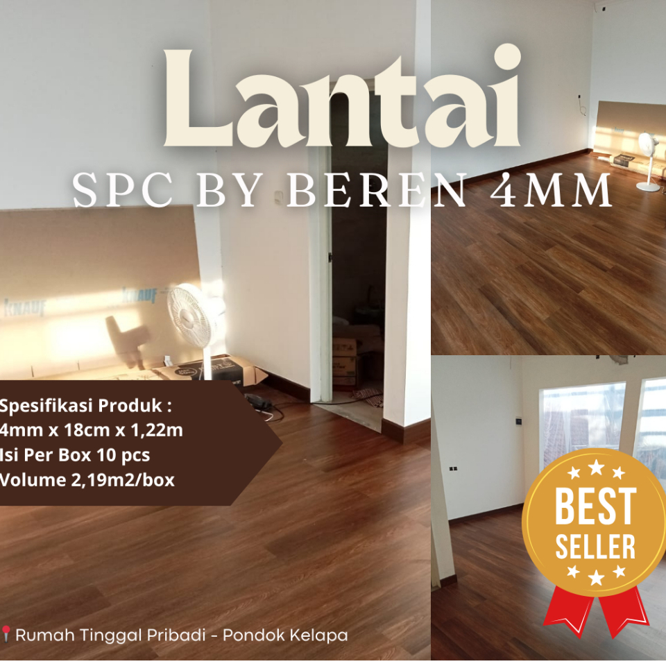 SPC Flooring 4mm Klik | SPC Flooring BEREN | Lantai Motif Wood