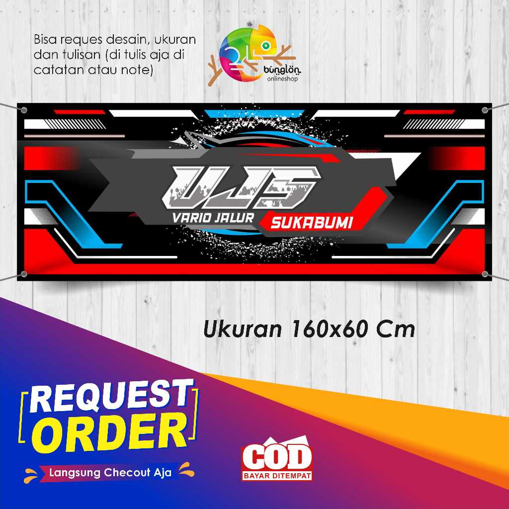 Spanduk Banner Bengkel Motor Vario Free Custom Desain