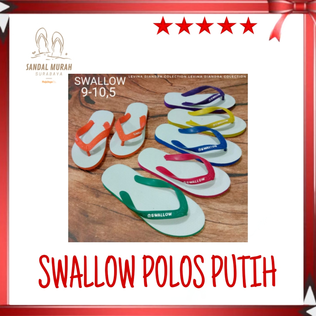 Sandal Sendal Jepit Japit Swallow Polos Putih