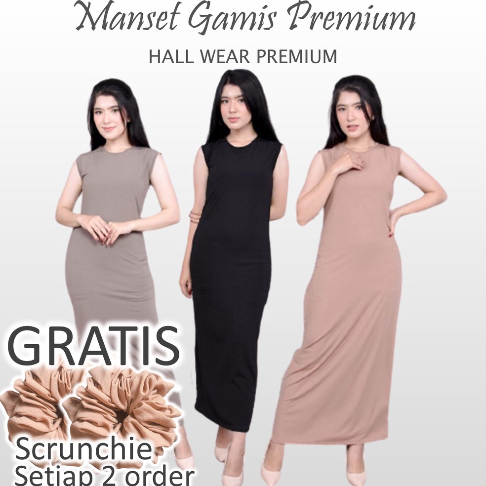 ART I45F BISA COD Manset Daleman Inner Baju Gamis Dress Wanita Jumbo Lengan Pendek Buntung Bahan Kao