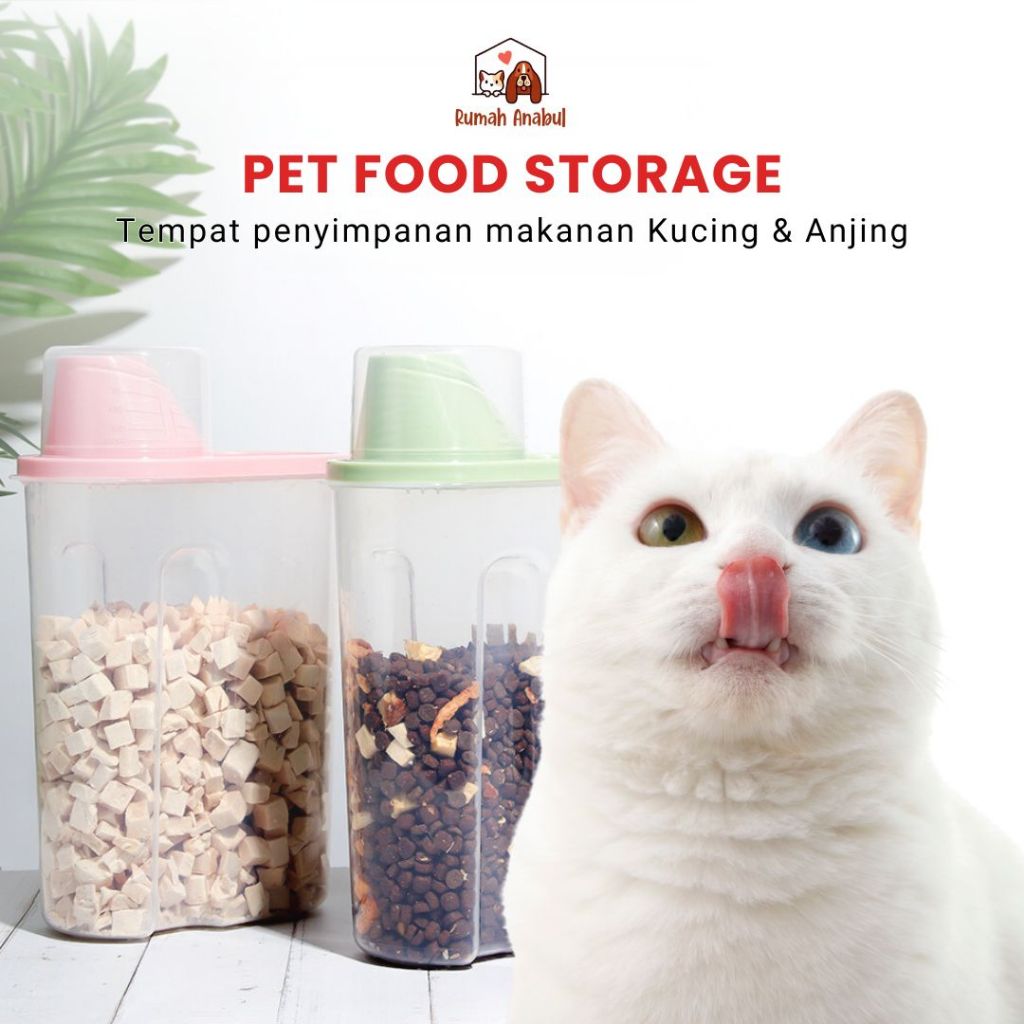 Pet Food Storage - Tempat Penyimpanan Makanan Kucing Anjing - Pet Food Storage Jar - Toples Makanan 