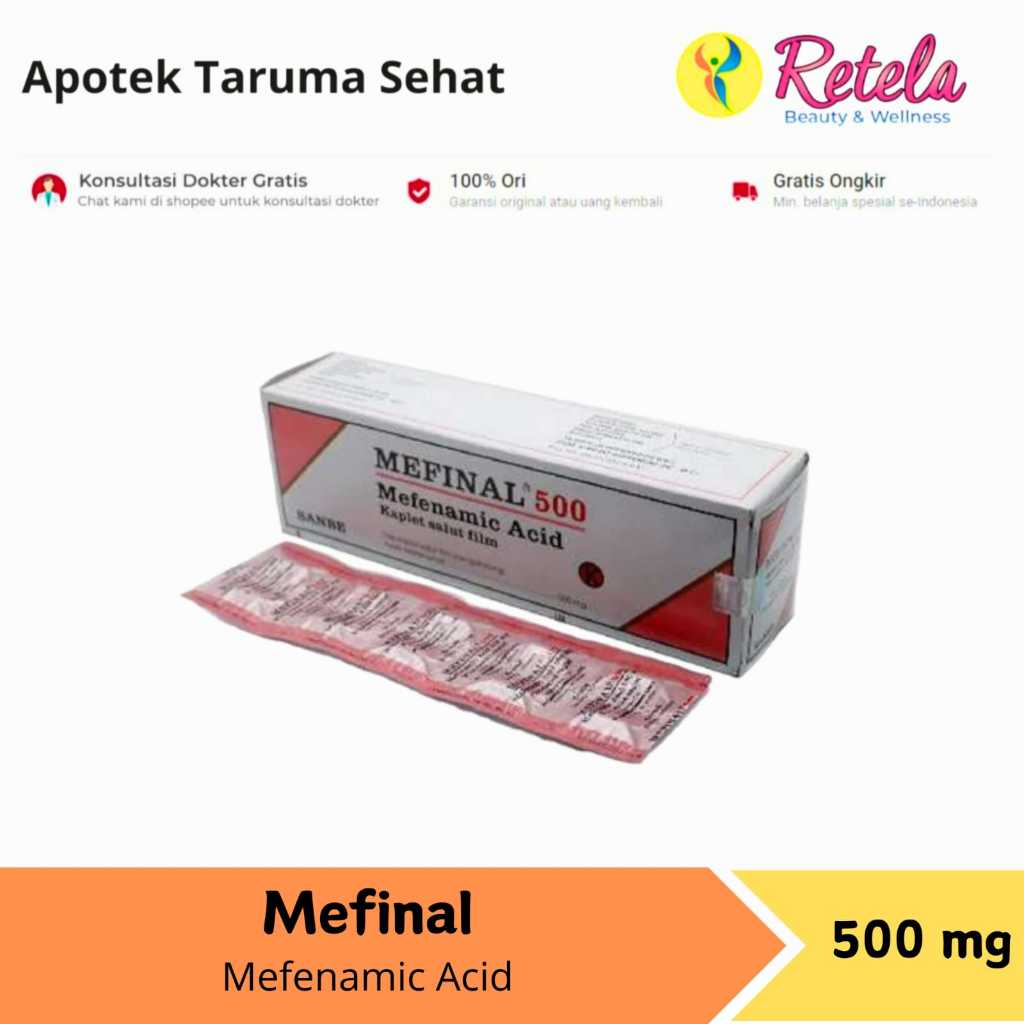Mefinal 500 mg 10 Kaplet - Obat Sakit Gigi, Nyeri Pasca OP