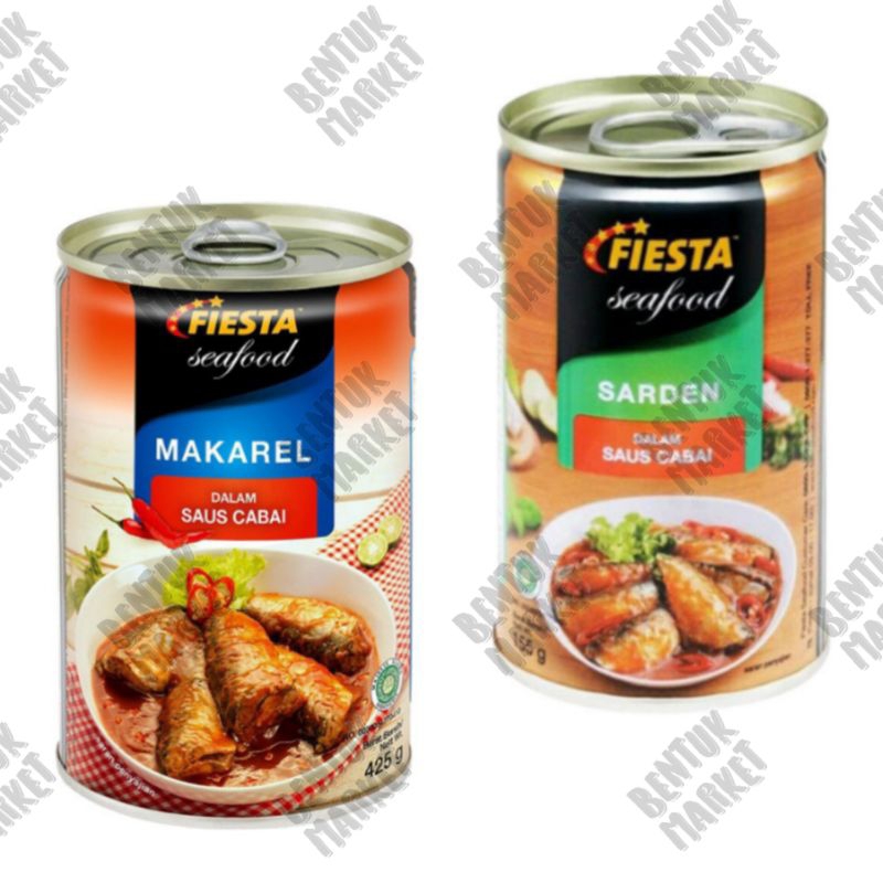 

FIESTA Seafood Sarden Saus Cabai Kaleng 155gr / FIESTA Seafood Makarel Saus Cabai Kaleng 425gr / Makanan Instan / Makanan Kaleng