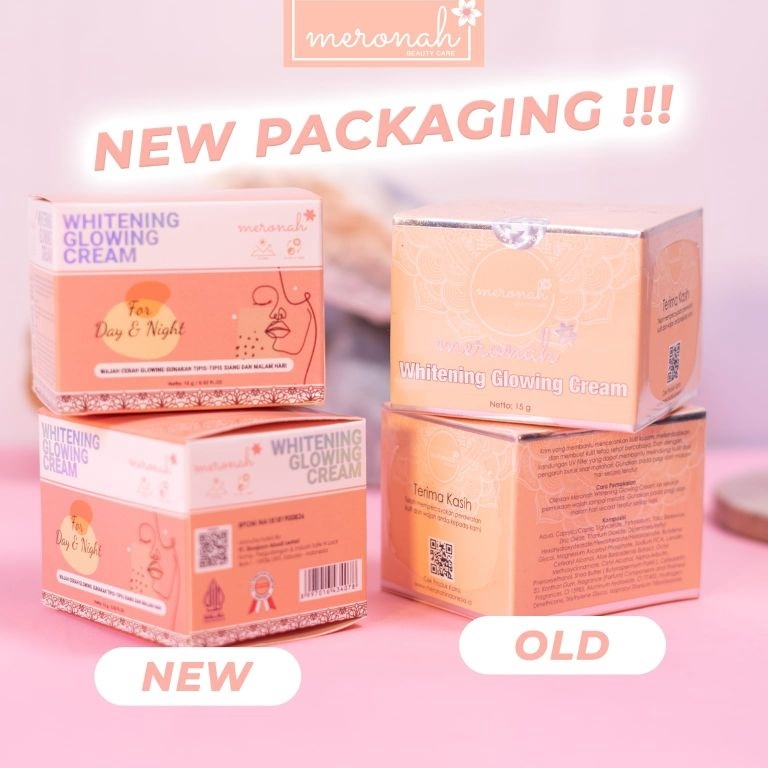 KODE F95O Meronah Glowing Cream 2in1  Cream pagi dan Cream Malam  Krim Wajah BPOM Halal