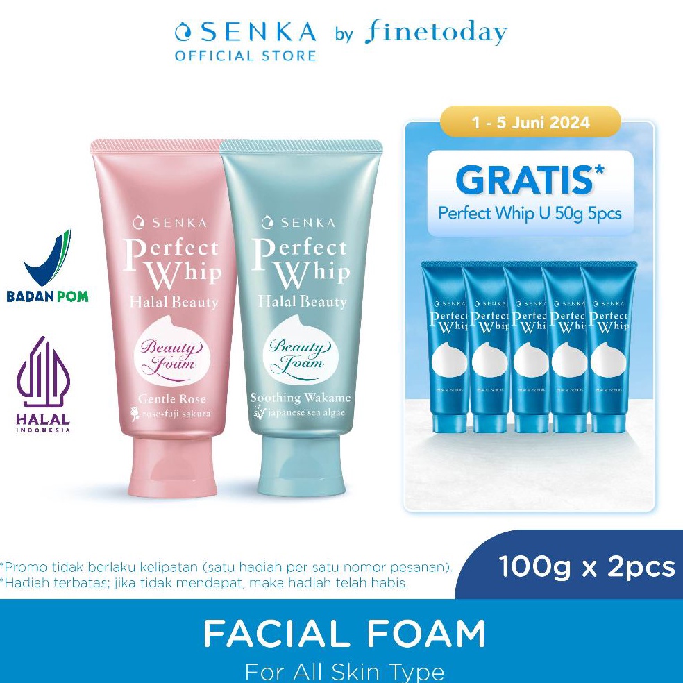 KODE J32W 16 June BUY 2 GET 7 Hadiah TerbatasHari SENKA Perfect Whip Gentle Rose  Soothing Wakame Fa