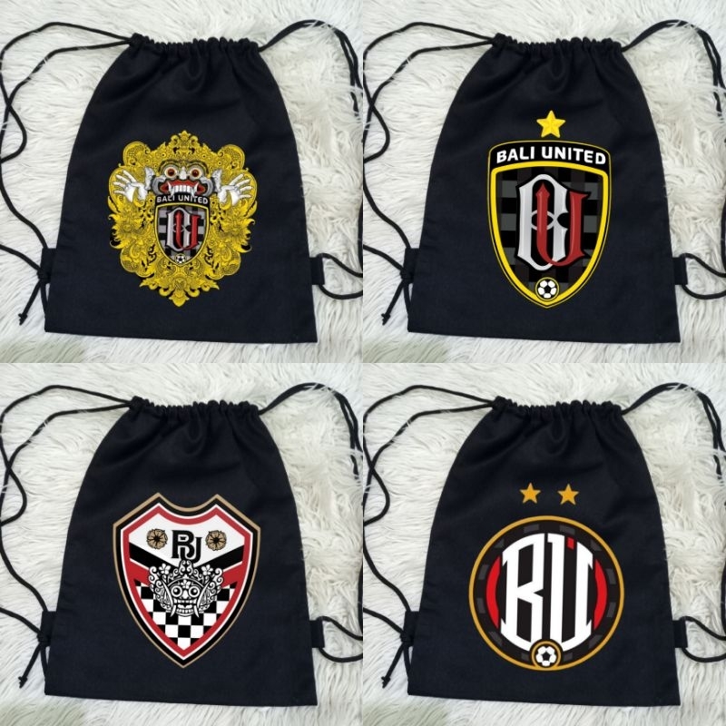 Tas Serut Bali United Club Sepak Bola Indonesia 100% Baby Kanvas Tebal / Tas Sekolah Sports Bali Uni