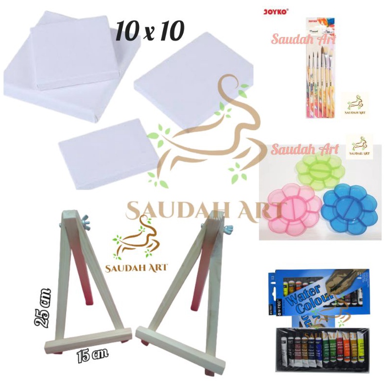 

BARANG TERUPDATE Paket Lukis Lengkap kanvas 1x1kuaspaletcat air 6mleasel 2x3