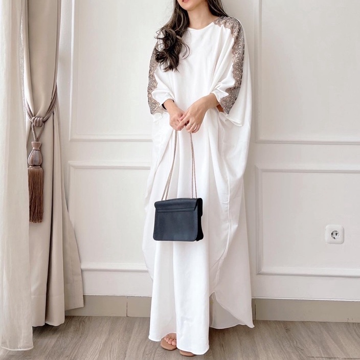 Terbaru 33 HERFIT long kaftan  kaftan lace  8931