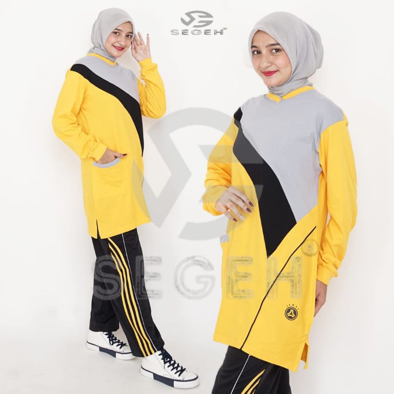 SETELAN OLAHRAGA TUNIK WANITA MUSLIMAH/ SERAGAM OLAHRAGA TUNIK WANITA MUSLIMAH
